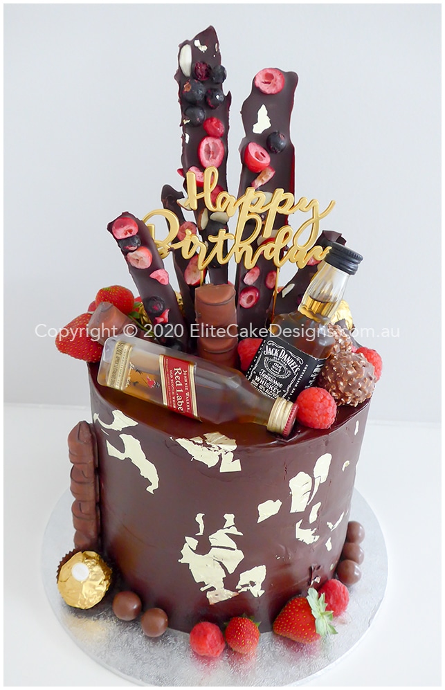 Mens Chocolate-gold-birthday-cake